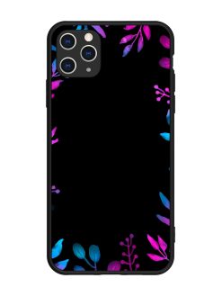 Flower Pattern Watercolor Glossy Metal Phone Cover for Apple Iphone 11 Pro Max