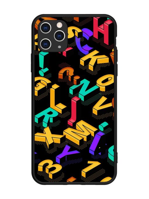 Seamless Pattern With Letters Glossy Metal Phone Cover for Apple Iphone 11 Pro Max Edge Zapvi