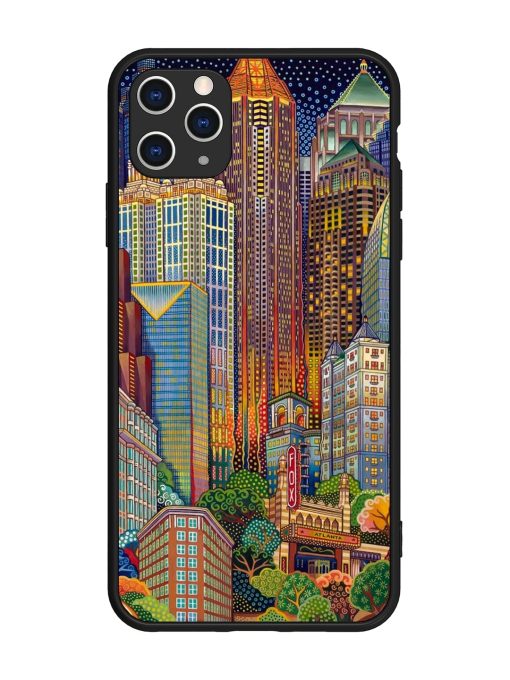 Cityscapes Art Glossy Metal Phone Cover for Apple Iphone 11 Pro Max Edge Zapvi