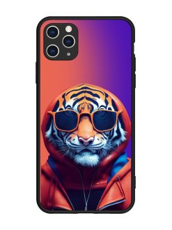 Tiger Animation Glossy Metal Phone Cover for Apple Iphone 11 Pro Max