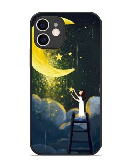 Moonlight Healing Night Illustration Glossy Metal TPU Phone Cover for Apple Iphone 12