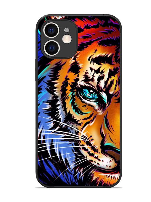 Colorful Lion Art Glossy Metal Phone Cover for Apple Iphone 12