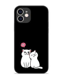 Cat Love Glossy Metal Phone Cover for Apple Iphone 12