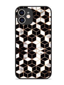 Vector Marble Texture Glossy Metal Phone Cover for Apple Iphone 12