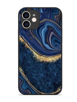 Abstract Background Blue Glossy Metal TPU Phone Cover for Apple Iphone 12