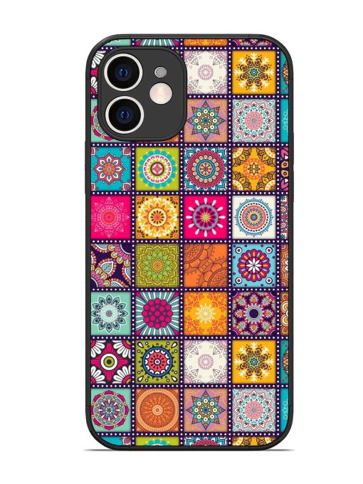 Seamless Pattern Vintage Glossy Metal Phone Cover for Apple Iphone 12