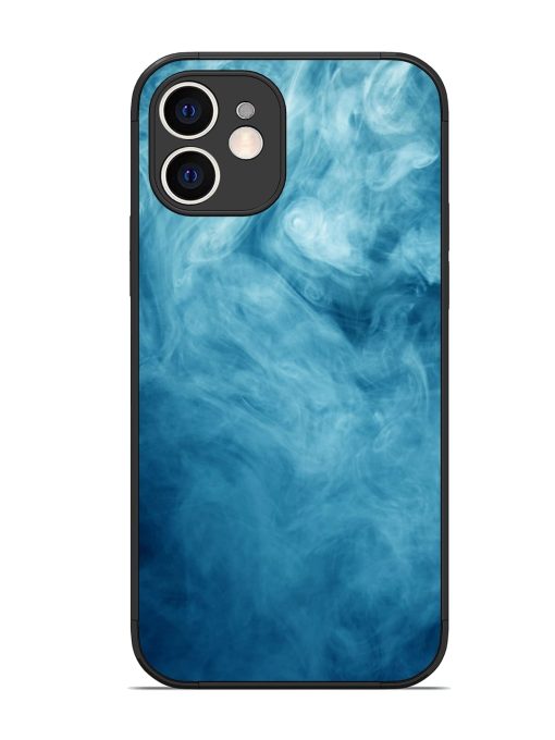 Blue Smoke Art Glossy Metal Phone Cover for Apple Iphone 12