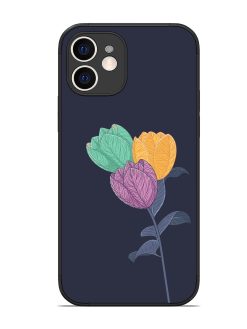 Flower Vector Glossy Metal Phone Cover for Apple Iphone 12