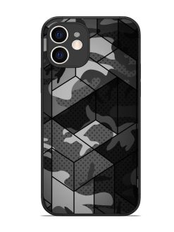 Hexagonal Pattern Glossy Metal Phone Cover for Apple Iphone 12