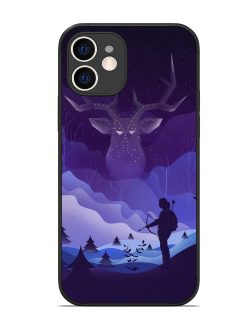 Deer Forest River Glossy Metal Phone Cover for Apple Iphone 12