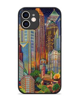 Cityscapes Art Glossy Metal Phone Cover for Apple Iphone 12
