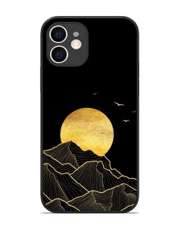 Golden Sunrise Glossy Metal Phone Cover for Apple Iphone 12