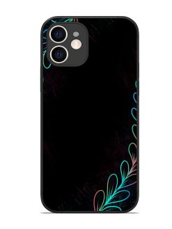 Decorative Line Art Glossy Metal Phone Cover for Apple Iphone 12