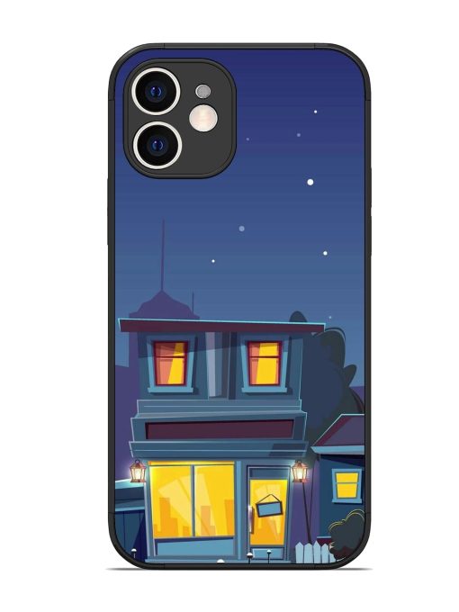 Vector Night House Glossy Metal Phone Cover for Apple Iphone 12 Edge Zapvi