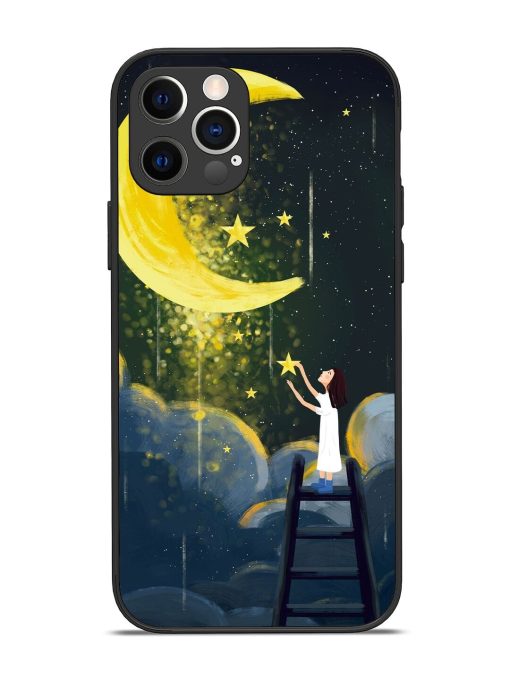 Moonlight Healing Night Illustration Glossy Metal TPU Phone Cover for Apple Iphone 12 Pro