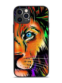 Colorful Lion Design Glossy Metal TPU Phone Cover for Apple Iphone 12 Pro
