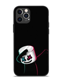 Black Marshmallow Glossy Metal Phone Cover for Apple Iphone 12 Pro