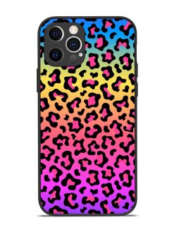 Neon Rainbow Colored Glossy Metal Phone Cover for Apple Iphone 12 Pro