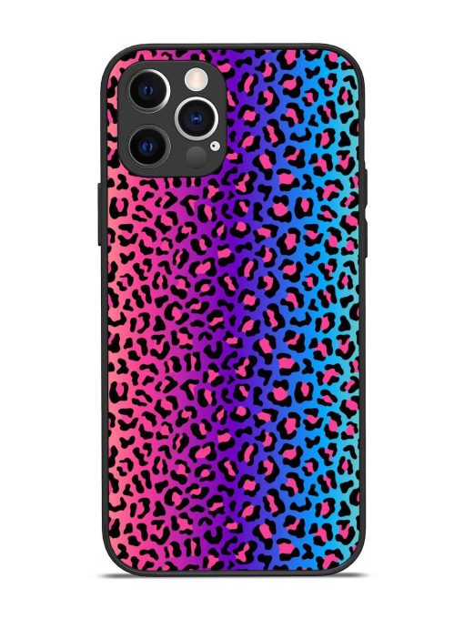 Colorful Leopard Seamless Glossy Metal Phone Cover for Apple Iphone 12 Pro