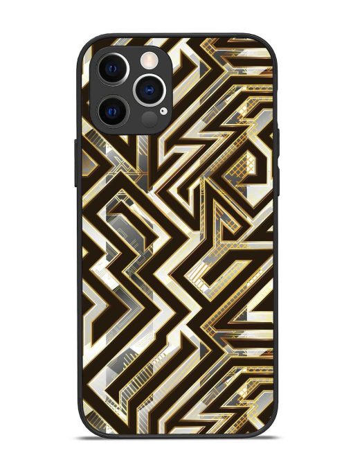 Technology Geometric Seamless Glossy Metal Phone Cover for Apple Iphone 12 Pro