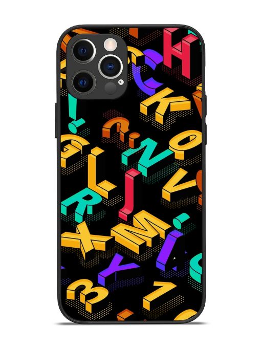 Seamless Pattern With Letters Glossy Metal Phone Cover for Apple Iphone 12 Pro Edge Zapvi