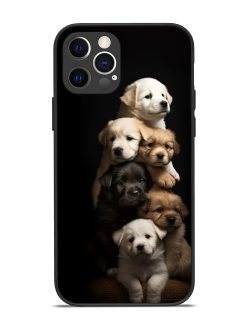 Cute Baby Dogs Glossy Metal Phone Cover for Apple Iphone 12 Pro