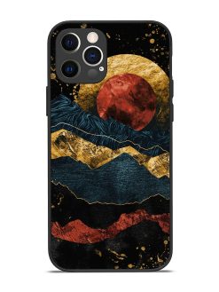 Gold Painting View Glossy Metal Phone Cover for Apple Iphone 12 Pro
