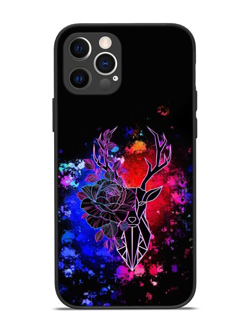 Floral Deer Art Glossy Metal Phone Cover for Apple Iphone 12 Pro Edge Zapvi