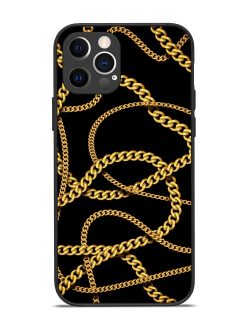 Decorative Golde Chain Glossy Metal Phone Cover for Apple Iphone 12 Pro