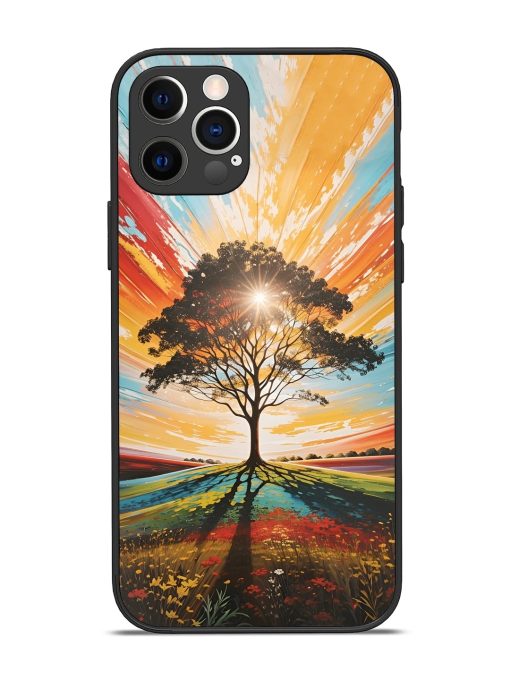 Abstract Tree Colorful Art Glossy Metal Phone Cover for Apple Iphone 12 Pro