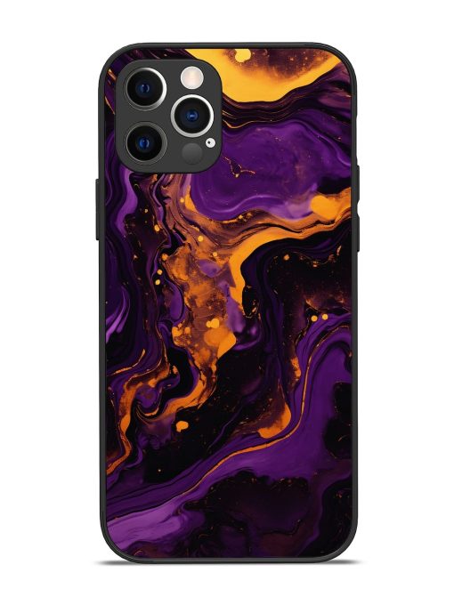 Painting Of A Purple Glossy Metal Phone Cover for Apple Iphone 12 Pro