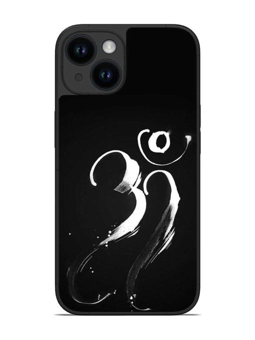 Om Logo Glossy Metal Phone Cover for Apple Iphone 14