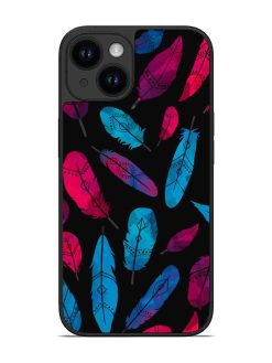 Feather Art Glossy Metal Phone Cover for Apple Iphone 14