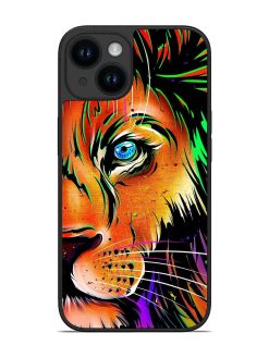 Colorful Lion Design Glossy Metal TPU Phone Cover for Apple Iphone 14
