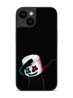 Black Marshmallow Glossy Metal Phone Cover for Apple Iphone 14