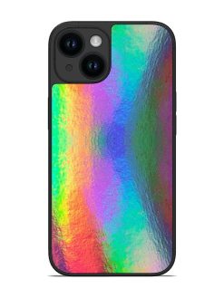 Colorful Holographic Background Glossy Metal TPU Phone Cover for Apple Iphone 14