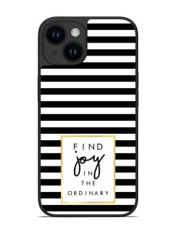 Slogan Print On Glossy Metal Phone Cover for Apple Iphone 14