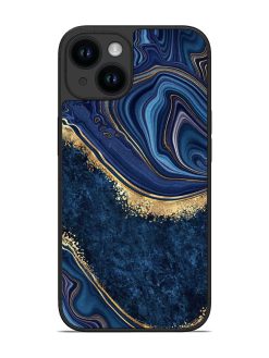 Abstract Background Blue Glossy Metal TPU Phone Cover for Apple Iphone 14