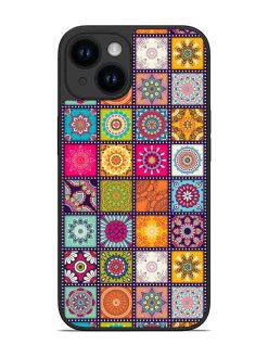 Seamless Pattern Vintage Glossy Metal Phone Cover for Apple Iphone 14