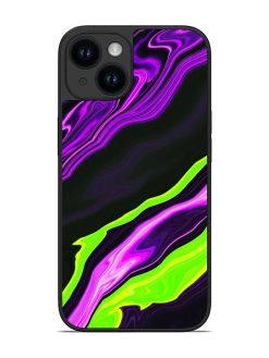 Bright Fluid Violet Glossy Metal Phone Cover for Apple Iphone 14