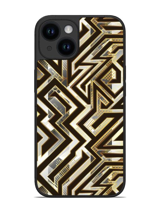 Technology Geometric Seamless Glossy Metal Phone Cover for Apple Iphone 14