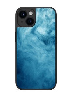 Blue Smoke Art Glossy Metal Phone Cover for Apple Iphone 14