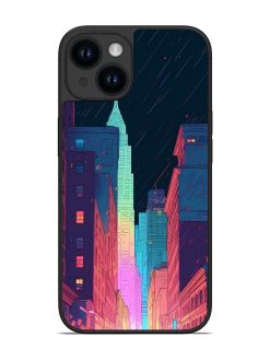 Minimal City Art Glossy Metal Phone Cover for Apple Iphone 14