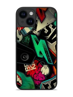Graffiti Art Glossy Metal Phone Cover for Apple Iphone 14