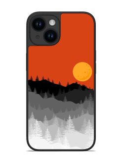 Mountain Lofi Sun Glossy Metal Phone Cover for Apple Iphone 14