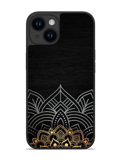 Decorative Golden Pattern Glossy Metal Phone Cover for Apple Iphone 14