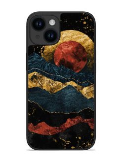 Gold Painting View Glossy Metal Phone Cover for Apple Iphone 14