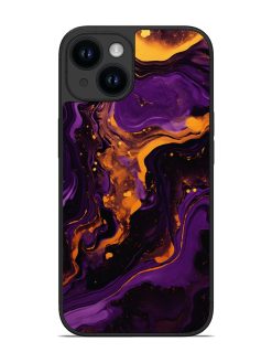 Painting Of A Purple Glossy Metal Phone Cover for Apple Iphone 14