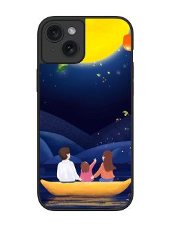 Happy Family And Beautiful View Glossy Metal Phone Cover for Apple Iphone 15 Plus