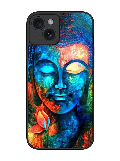 Buddha Painting Glossy Metal Phone Cover for Apple Iphone 15 Plus